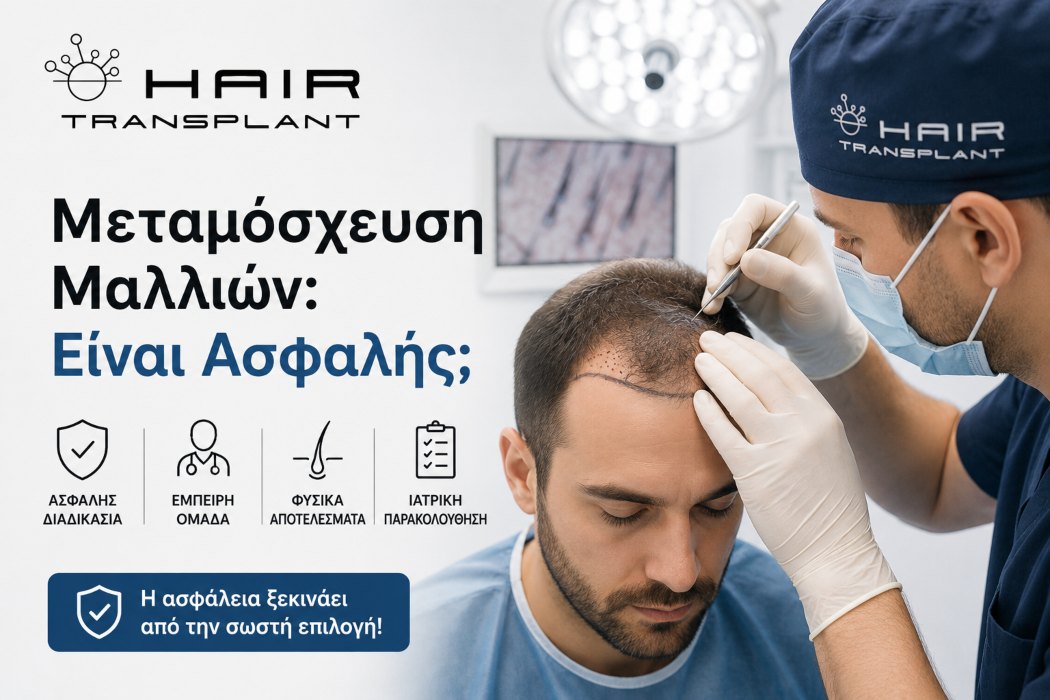 Ιατρός ενημερώνει ασθενή για την ασφάλεια της μεταμόσχευσης μαλλιών