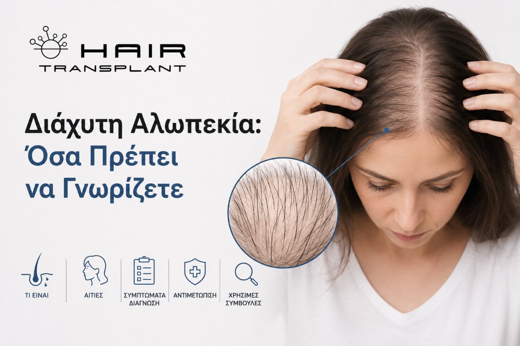 Γυναίκα με διάχυτη αλωπεκία εξετάζεται από δερματολόγο